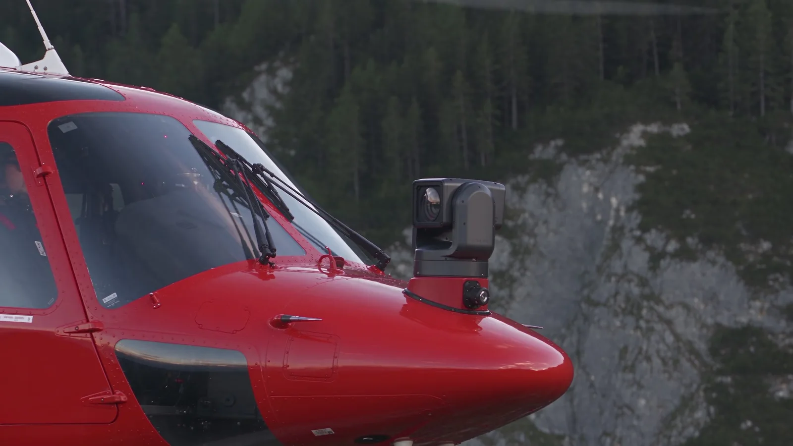 AI-generated illustration of helicopter camera equipment