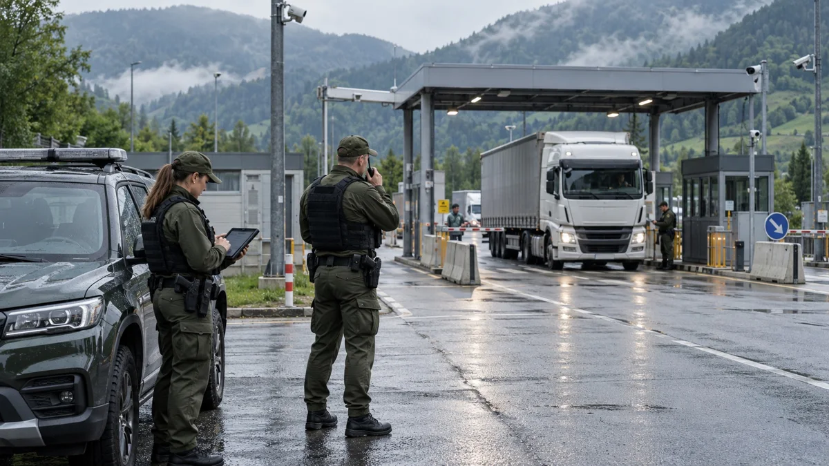 AI-generated illustration of police and border operations